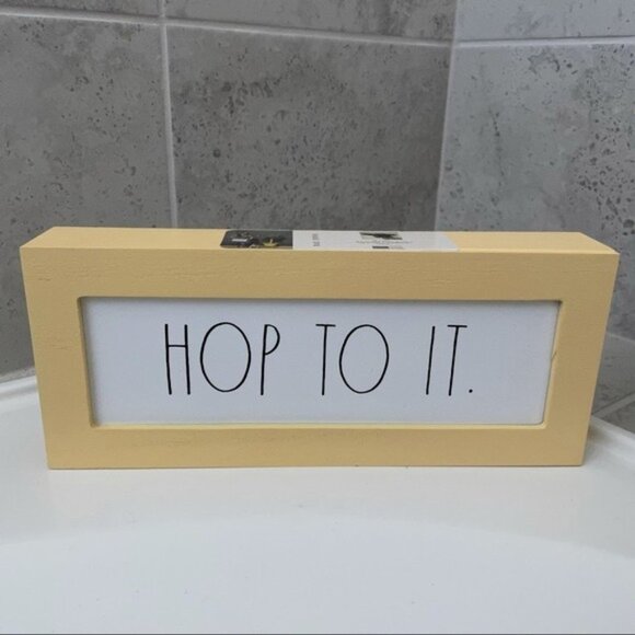 Rae Dunn | Holiday | Rae Dunn Hop To It Wooden Sign In Yellow | Poshmark